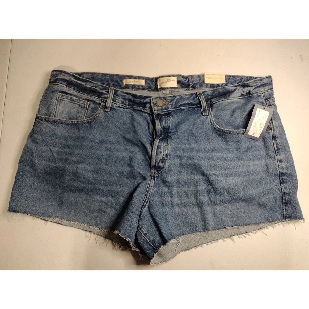 Universal Thread Womens 22 Mid Rise 90s Baggy Denim Shorts Blue Cotton